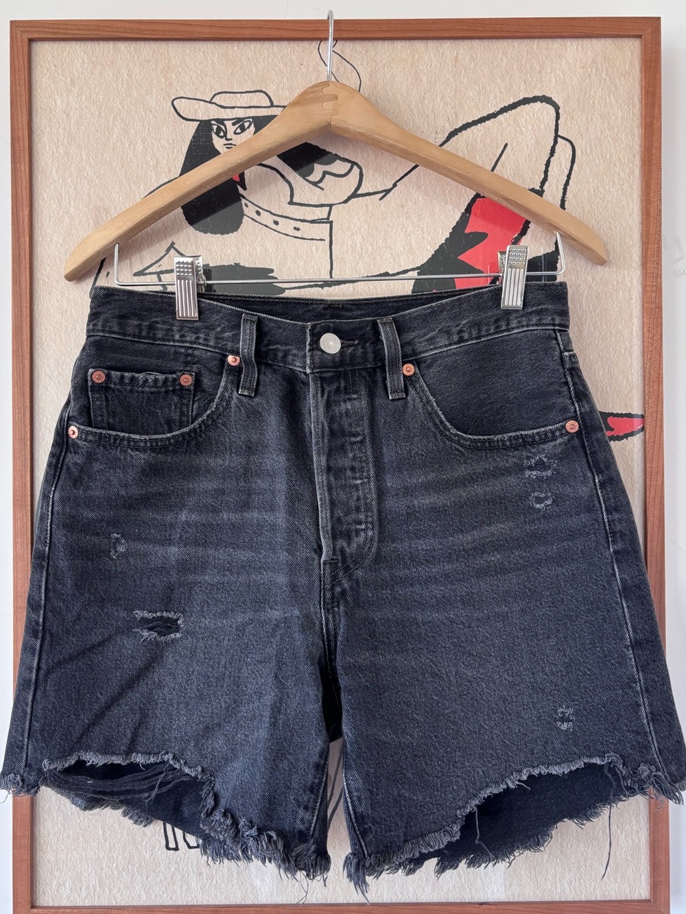 Levi's Women's Black Cutoff Denim Shorts